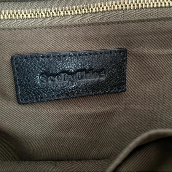 See By Chloe Black Leather Zipper Tote Bag - Picture 17 of 17